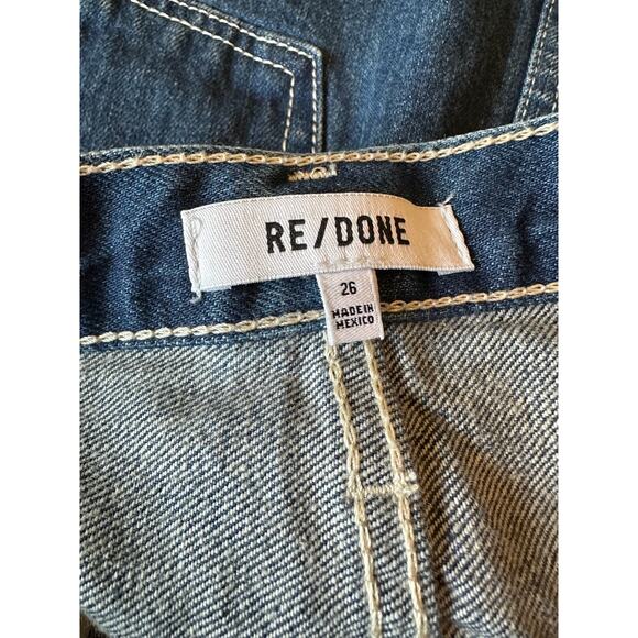 RE/DONE 90s Mini Denim Skirt Iron Blue Cotton Vintage Style Size 26 - Picture 5 of 6